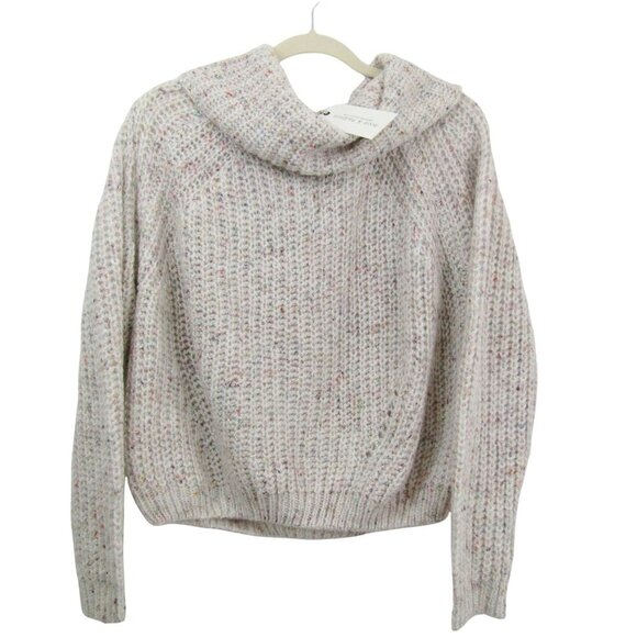 Moon & Madison M NWT Chunky Cowl Knit Confetti Cropped Minimalist Sweater Cozy - Picture 1 of 10